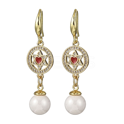 Brass Micro Pave Clear Cubic Zirconia Dangle Earrings EJEW-F362-03G-1