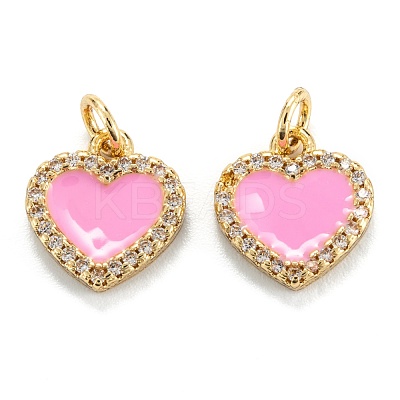 Brass Micro Pave Clear Cubic Zirconia Pendants ZIRC-M115-43G-F-1