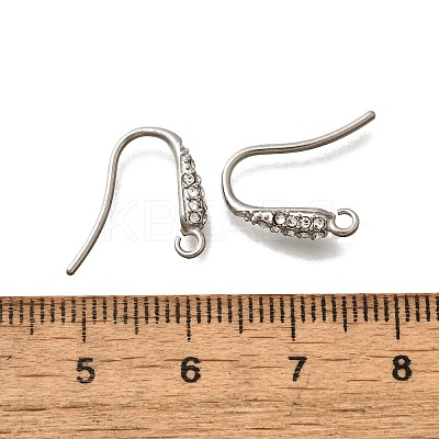304 Stainless Steel Rhinestone Earring Hooks STAS-D310-01P-01-1