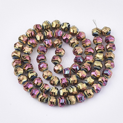 Electroplate Glass Beads Strands X-EGLA-T018-01-B02-1