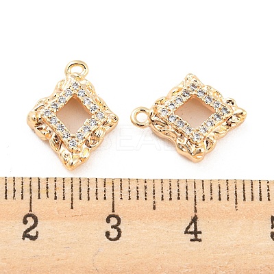Brass Micro Pave Cubic Zirconia Pendants KK-E090-16G-1