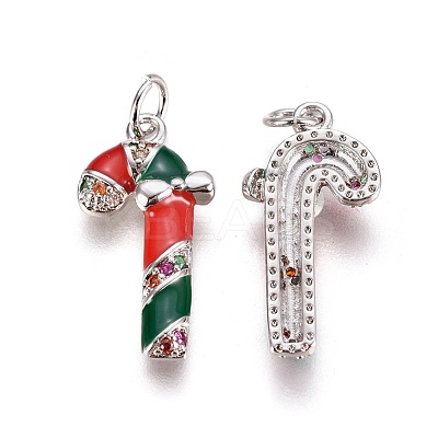 Brass Micro Pave Cubic Zirconia Pendants ZIRC-I028-06P-1