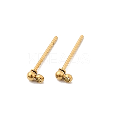 304 Stainless Steel Ball Post Stud Earring Findings STAS-Z035-01G01-F-1