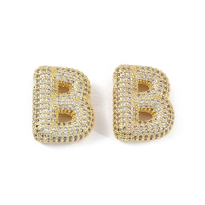 Brass Micro Pave Clear Cubic Zirconia Pendants KK-Z041-01G-B-1