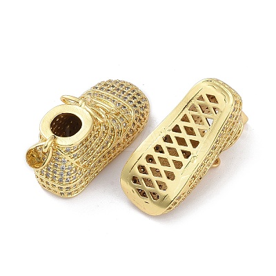 Rack Plating Brass Micro Pave Cubic Zirconia Pendants KK-K341-50G-1