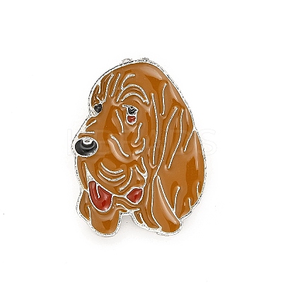 Dog Enamel Pin with Brass Butterfly Clutches LS-JEWB-A006-06F-1