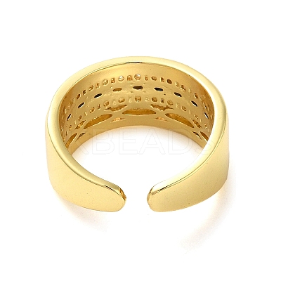 Brass Micro Pave Cubic Zirconia Cuff Rings RJEW-P102-05G-1