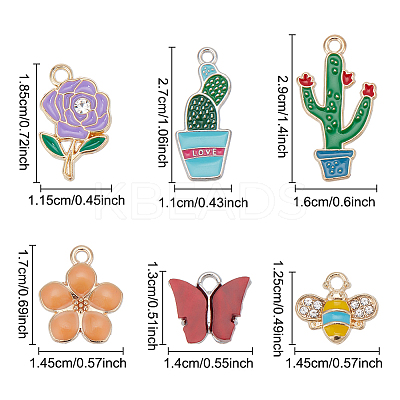 72Pcs 6 Style Alloy Pendants ENAM-NB0002-07-1