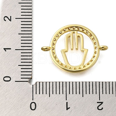 Rack Plating Brass Clear Cubic Zirconia Hollow Connector Charms KK-M079-07G-1