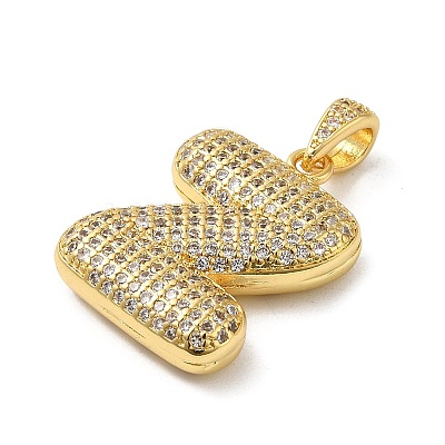 Brass Micro Pave Cubic Zirconia Pendants KK-E061-03G-26-1