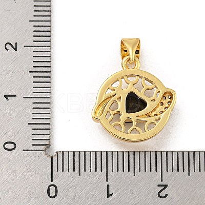 Rack Plating Brass Micro Pave Cubic Zirconia Pendants KK-G513-23A-03G-1