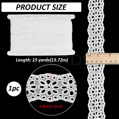 15 Yards Cotton Embroidery Flower Ribbon OCOR-BC0007-45-1