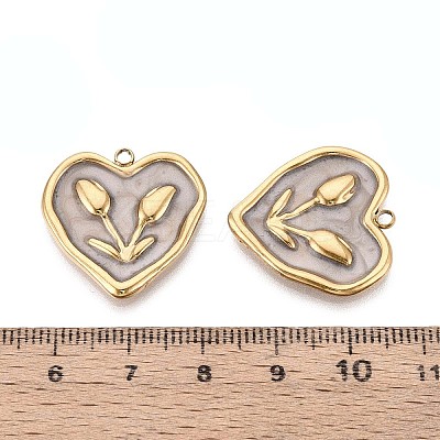 304 Stainless Steel and Enamel Pendants STAS-T068-82A-1