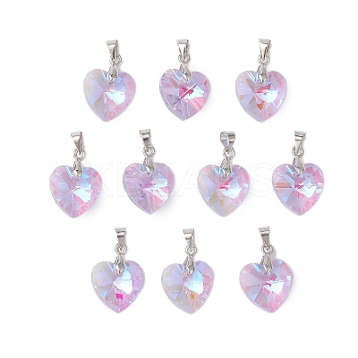 10Pcs Glass Pendants PALLOY-JF03119-02-1