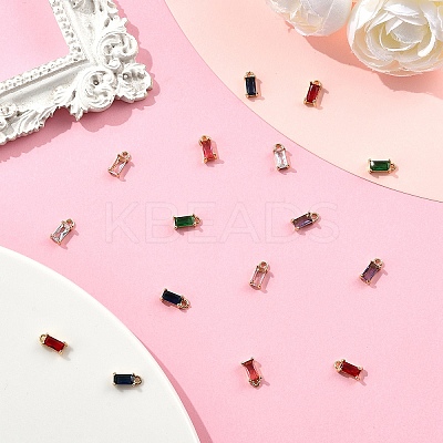 14Pcs 7 Colors Transparent Glass Charms GLAA-YW0004-25-1