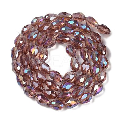 Transparent Electroplate Glass Beads Strands EGLA-N013-T10mm-B02-1