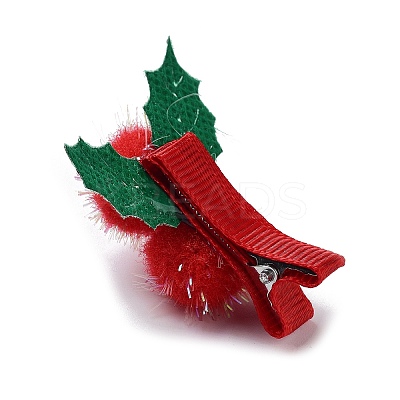 Christmas Theme Cloth Felt Fabric Alligator Hair Clip OHAR-R100-01B-1