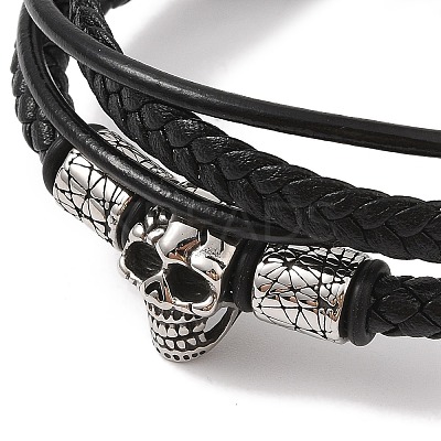 Braided Microfiber Leather Multi-strand Bracelets BJEW-B096-08C-1