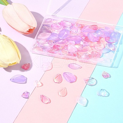 100Pcs 10 Styles Transparent Spray Painted Glass Pendants GLAA-FS0002-16-1