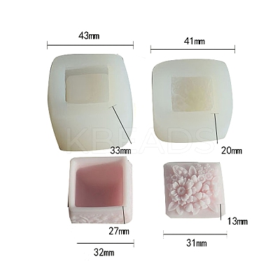 Flower Pattern Storage Box Food Grade Silicone Molds PW-WG37654-03-1