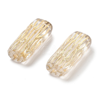 Metal Enlaced Transparent Acrylic Beads X-MACR-M045-10-1