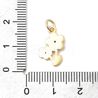 Brass Pave Clear Cubic Zirconia Pendants KK-G554-07G-03-1