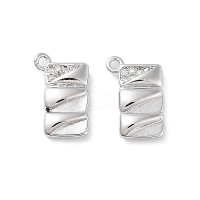 Brass Micro Pave Clear Cubic Zirconia Charms KK-F871-42P-1