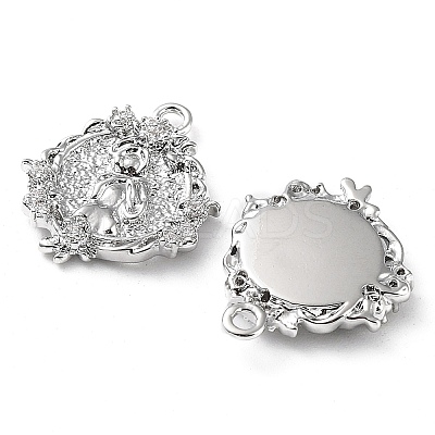 Rack Plating Brass Micro Pave Cubic Zirconia Pendants KK-K333-81P-1