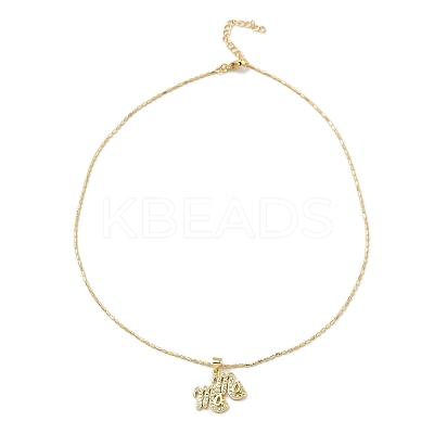 Golden Plated Brass Micro Pave Cubic Zirconia Pendant Necklaces LS-NJEW-L178-02G-01-1