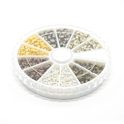 1 Box 6 Colors Iron Crimp Beads Covers IFIN-X0020-NR-B-1