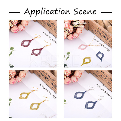 50Pcs 5 Colors 430 Stainless Steel Filigree Pendants STAS-PJ0001-15-1