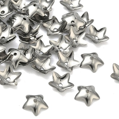 Non-Tarnish 5-Petal Flower Smooth Surface 304 Stainless Steel Bead Caps LS-X-STAS-R065-56-1