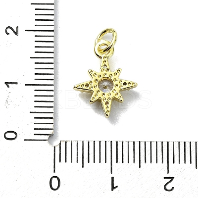 Brass Micro Pave Clear Cubic Zirconia Charms KK-H475-59G-06-1