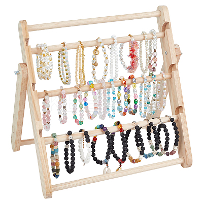 4-Tier Detachable Wood Bracelet Organizer Display Stands BDIS-WH0019-003-1
