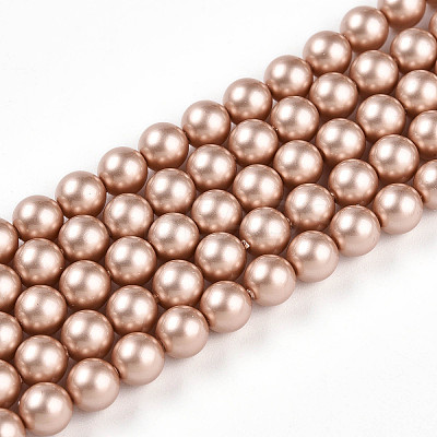 Baking Paint Pearlized Glass Pearl Bead Strands HY-N002-5mm-C02-1