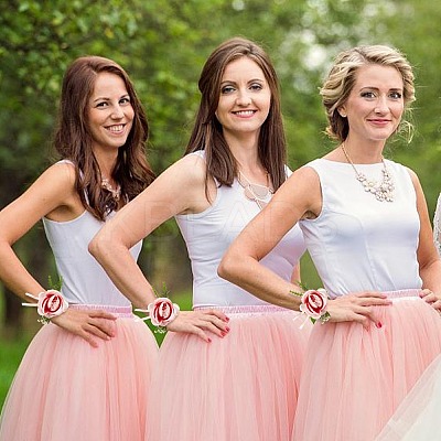4Pcs Silk Wrist Corsage AJEW-CP0001-63-1