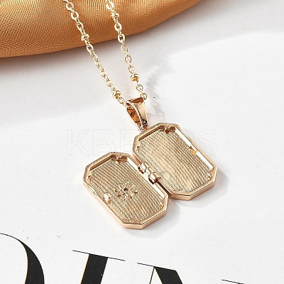 Clear Cubic Zirconia Locket Necklaces NJEW-A036-01B-1
