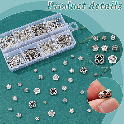 280Pcs 8 Style Tibetan Style Alloy Beads TIBEB-PH0018-58-1