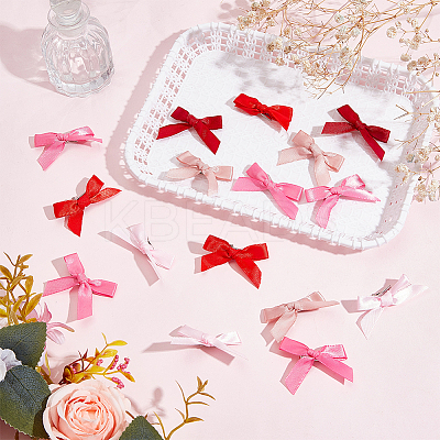 Bowknot Polyester Alligator Hair Clips AJEW-CP0008-35A-1