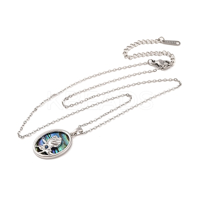 201 Stainless Steel Pendants Necklace for Women LS-NJEW-B110-02P-1