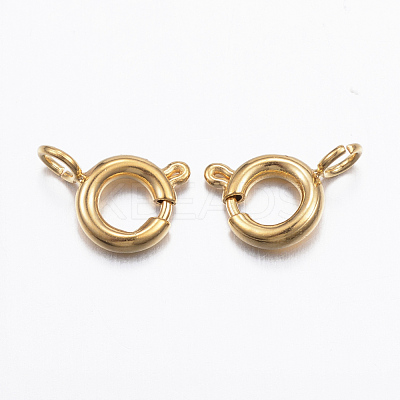 Ion Plating(IP) 304 Stainless Steel Spring Ring Clasps X-STAS-P163-15G-1