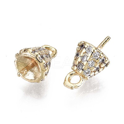 Brass Micro Pave Clear Cubic Zirconia Peg Bails Pendants KK-T056-33G-NF-1