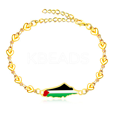 Palestine Map 304 Stainless Steel Enamel Link Bracelets FS-WGEA228-11-1