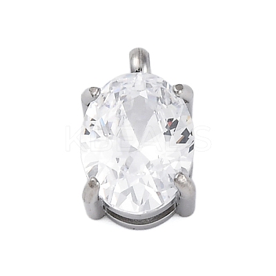 304 Stainless Steel Micro Pave Cubic Zirconia Charms STAS-L022-160P-A02-1