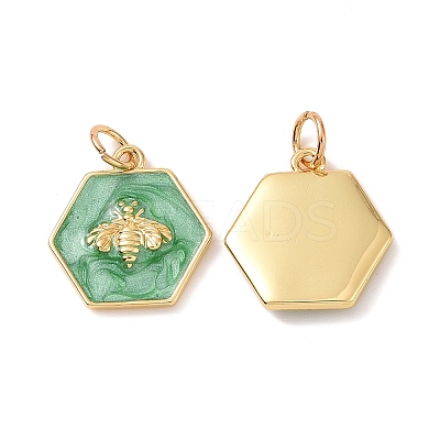 Rack Plating Brass Enamel Pendants KK-H431-10G-1