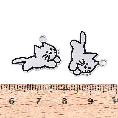 304 Stainless Steel & Enamel Pendants STAS-T073-23P-1