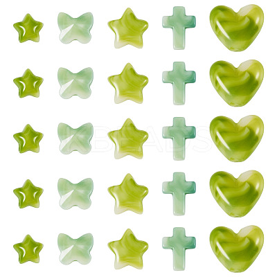 50Pcs 5 Styles Acrylic Beads OACR-TA0003-65-1