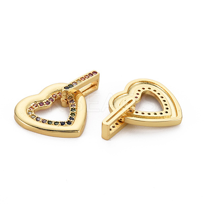 Brass Micro Pave Cubic Zirconia Pendants KK-Q252-046-NF-1
