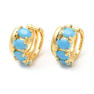 Real 16K Gold Plated Brass Cuff Earrings with Rhinestone for Women EJEW-D065-07G-02-1