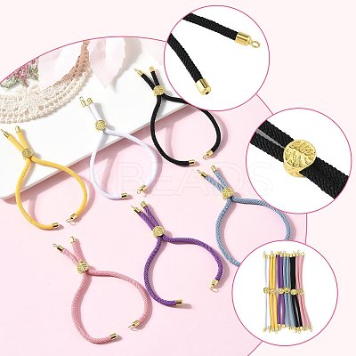 6Pcs 6 Colors Nylon Cords Bracelet Makings Fit for Connector Charms AJEW-FS0001-39-1